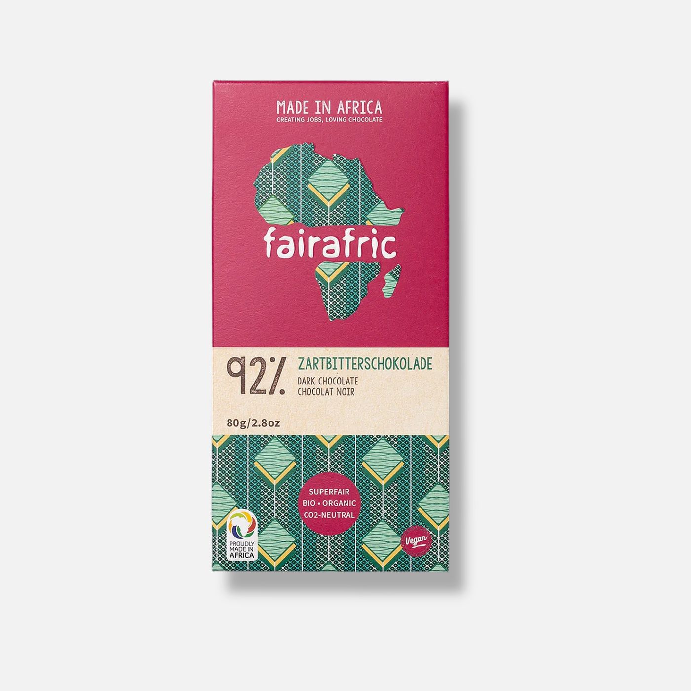 Bio fairtrade 92% Kakao - Zartbitterschokolade