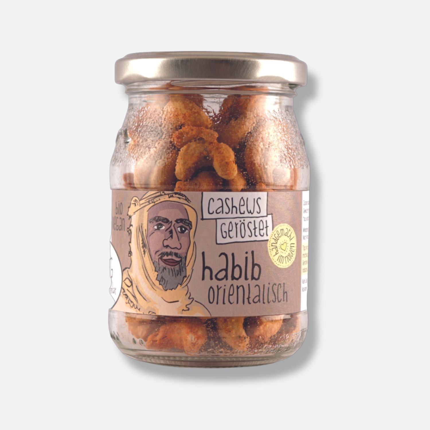 Bio vegan geröstete Cashews orientalisch im Mehrwegglas - Habib