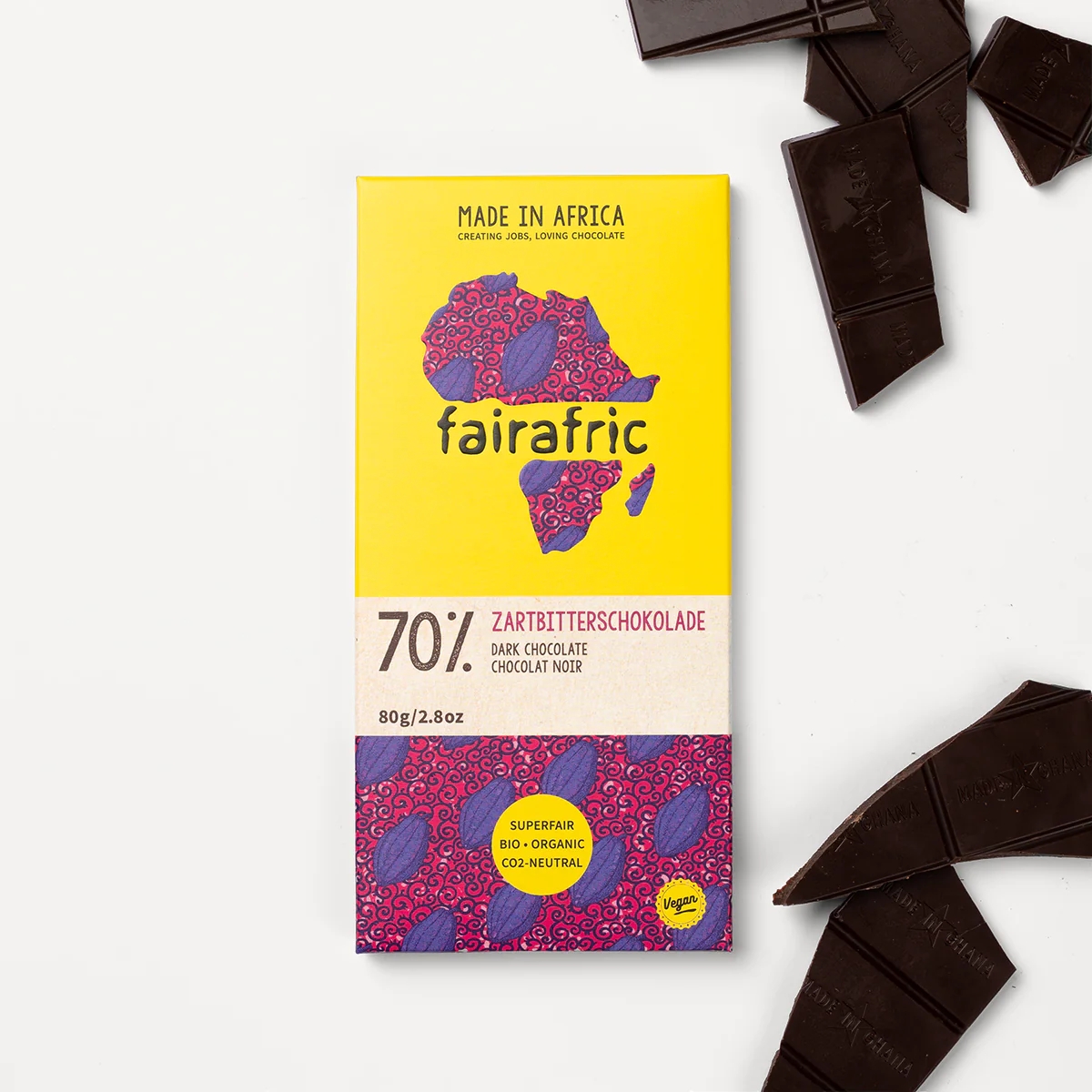 Bio fairtrade 70% Kakao - Zartbitterschokolade