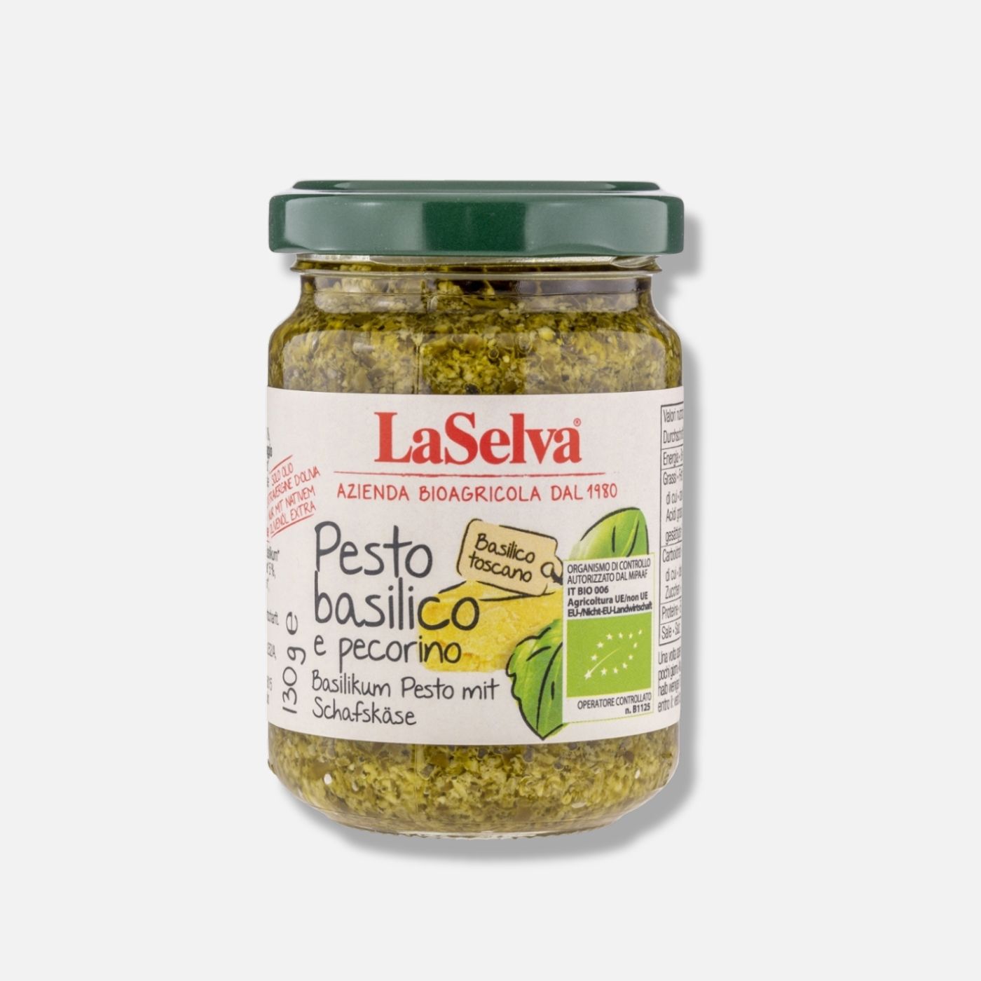 Bio Pesto Baslikum mit Schafskäse - al basilico con pecorino