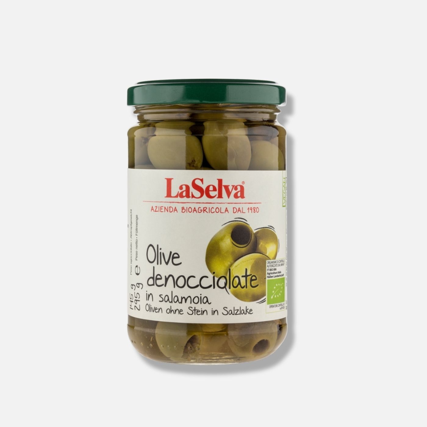 Bio Oliven ohne Stein in Salzlake Olive - denocciolate in salamoia